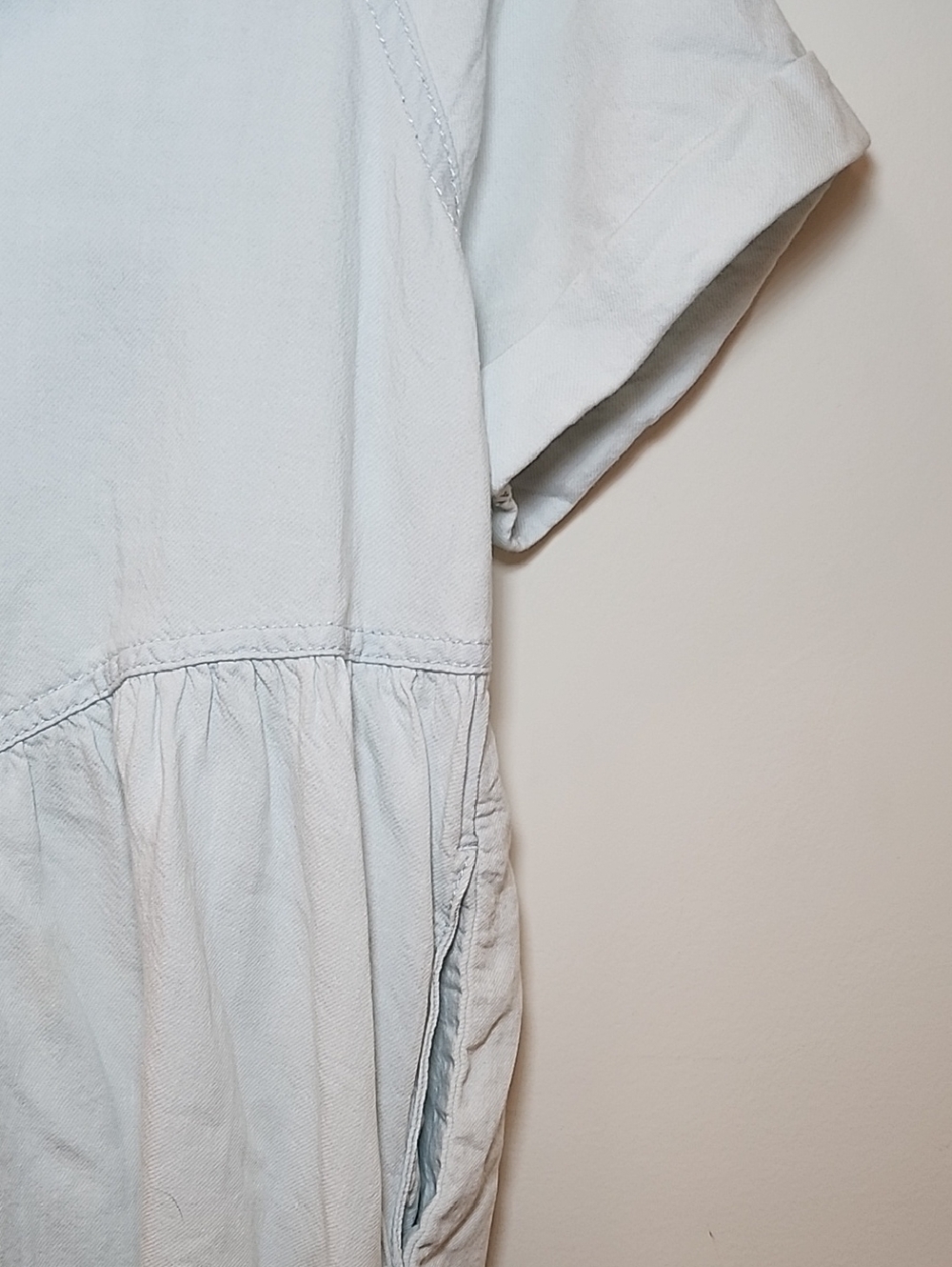 Pact Denim Chambray Shirt Dress 100% Organic Cotton Mini Button Down Size S - Picture 8 of 16